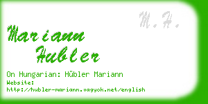 mariann hubler business card