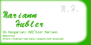 mariann hubler business card